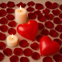 Love standard (Petals, candles, balloons) - AED 180